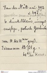 Etiketten zu Saphir (NHMW-MIN-Ay117)